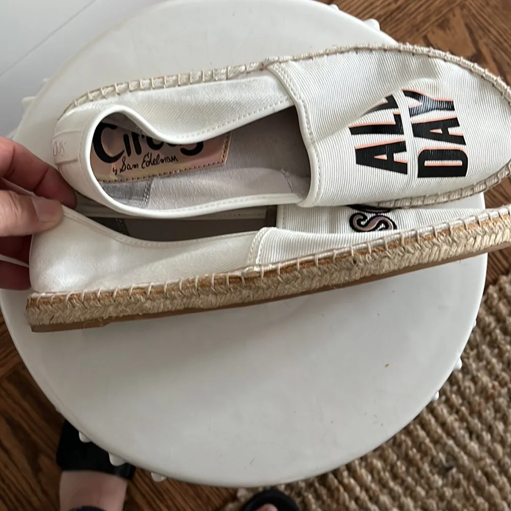 Circus by Sam Edelman Cream Espadrilles with Text Design